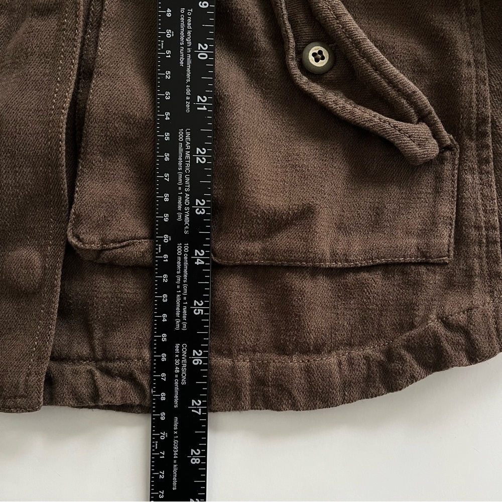 Vtg Free People 1970 Batwing Utility Hooded Jacket Sz S Brown Boho Poncho 90s - Picture 5 of 11